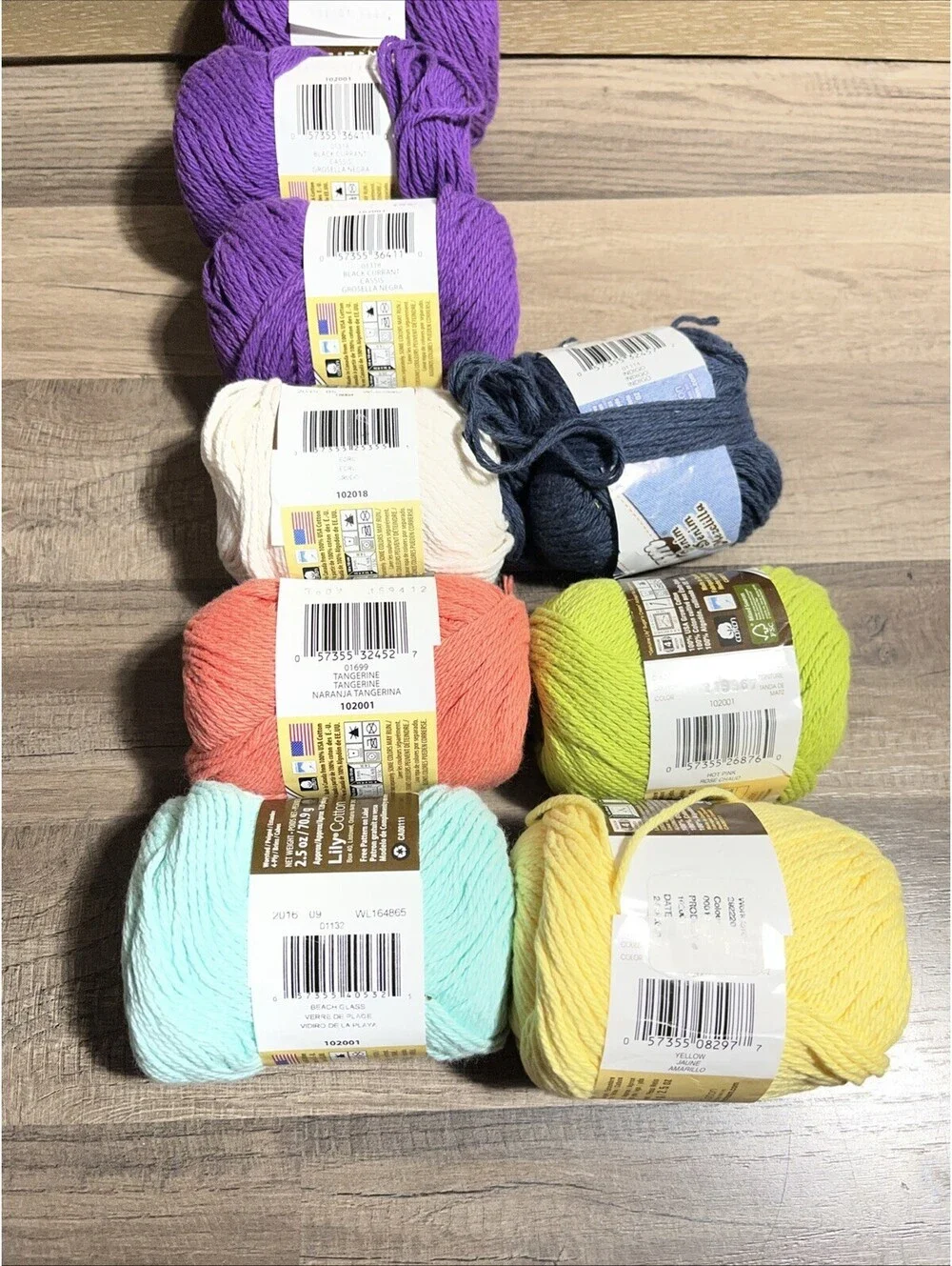 Lily Sugar'n Cream Yarn Solids Super Size 4oz 190 yards ea Lot Of 9